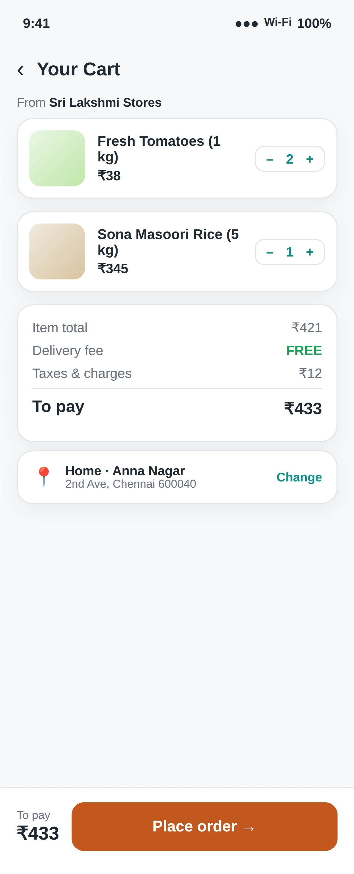 The YENTTO Seller app showing orders and your delivery zone